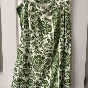 FARM Rio Botanical Green and White Midi wrap skirt